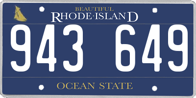 RI license plate 943649
