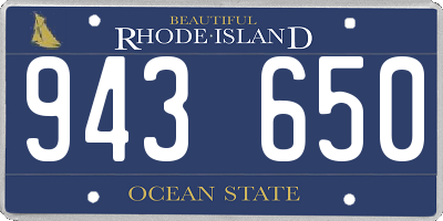 RI license plate 943650