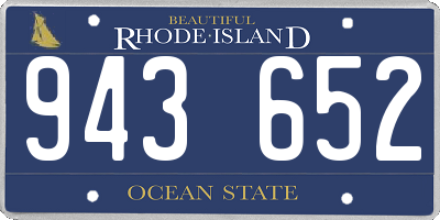 RI license plate 943652