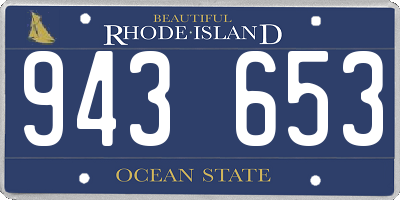 RI license plate 943653
