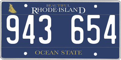 RI license plate 943654