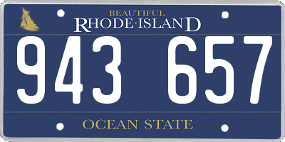 RI license plate 943657