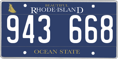 RI license plate 943668