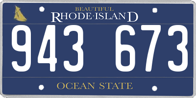 RI license plate 943673