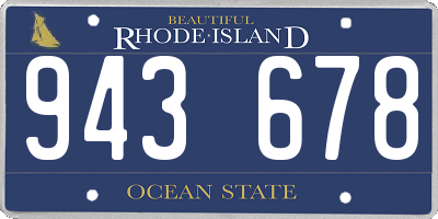 RI license plate 943678