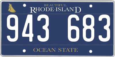 RI license plate 943683