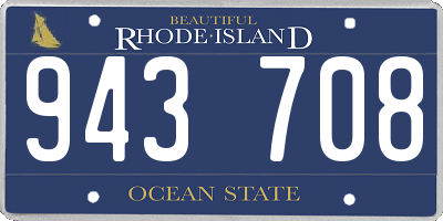 RI license plate 943708