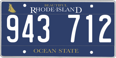 RI license plate 943712