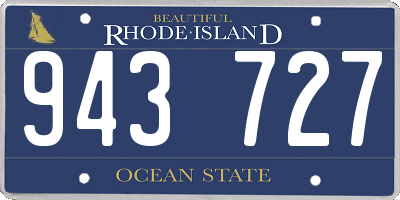 RI license plate 943727