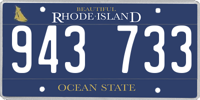 RI license plate 943733