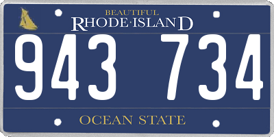 RI license plate 943734