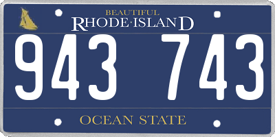 RI license plate 943743