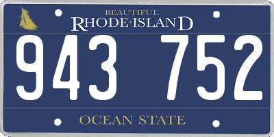 RI license plate 943752