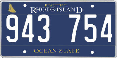RI license plate 943754