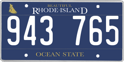 RI license plate 943765
