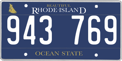 RI license plate 943769
