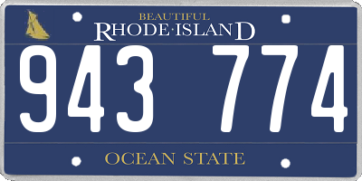 RI license plate 943774