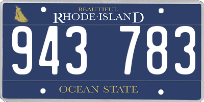 RI license plate 943783