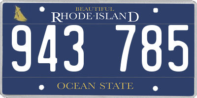 RI license plate 943785