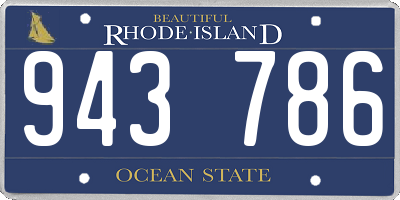 RI license plate 943786