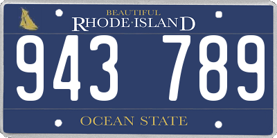 RI license plate 943789