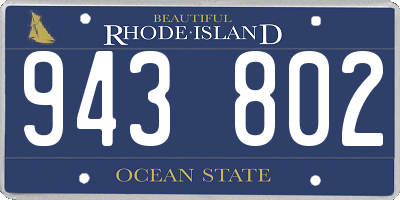 RI license plate 943802