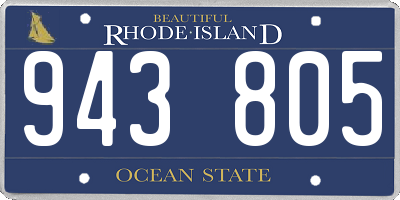 RI license plate 943805