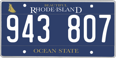 RI license plate 943807