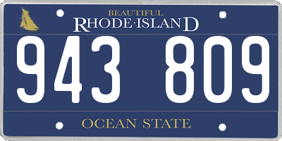 RI license plate 943809
