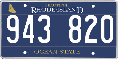 RI license plate 943820