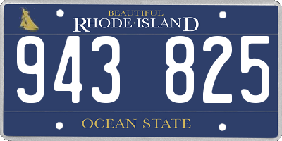 RI license plate 943825