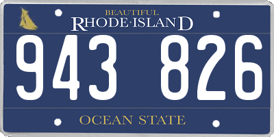 RI license plate 943826