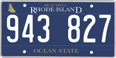 RI license plate 943827