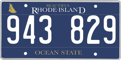 RI license plate 943829