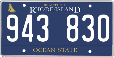 RI license plate 943830