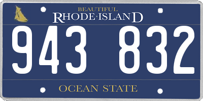 RI license plate 943832