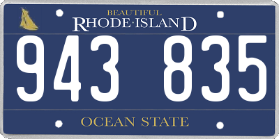 RI license plate 943835