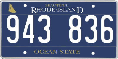 RI license plate 943836