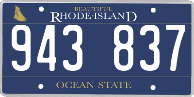 RI license plate 943837