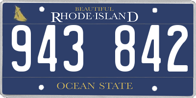 RI license plate 943842