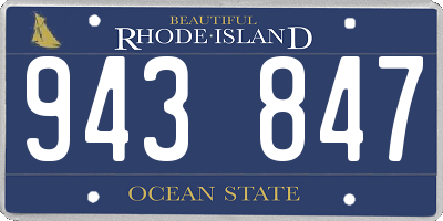 RI license plate 943847