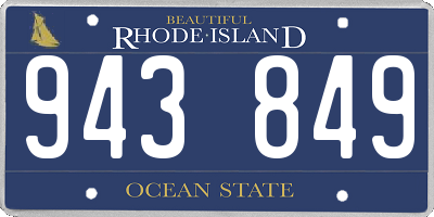 RI license plate 943849