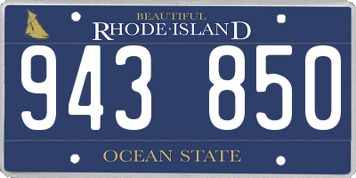 RI license plate 943850