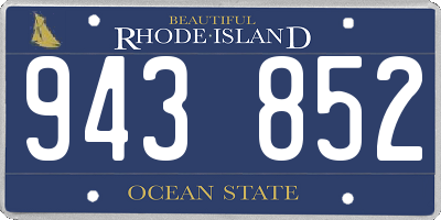 RI license plate 943852
