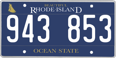 RI license plate 943853