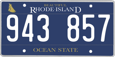 RI license plate 943857