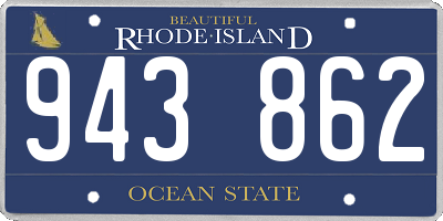RI license plate 943862
