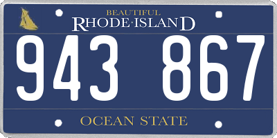 RI license plate 943867