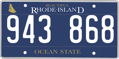 RI license plate 943868