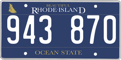 RI license plate 943870